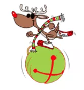Reindeer on a jingle bell